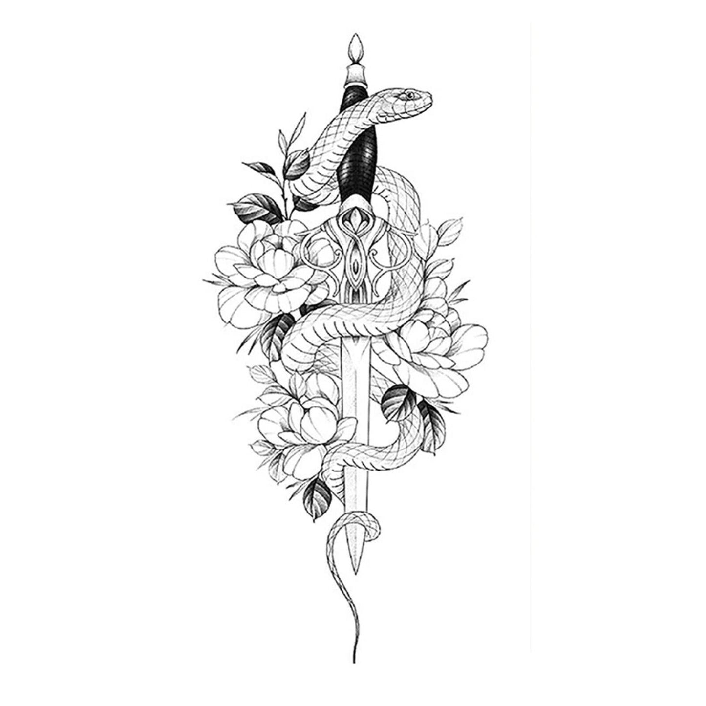 Snake Dagger Temporary Tattoo Waterproof Womens Tattoo Waterproof Body Chest