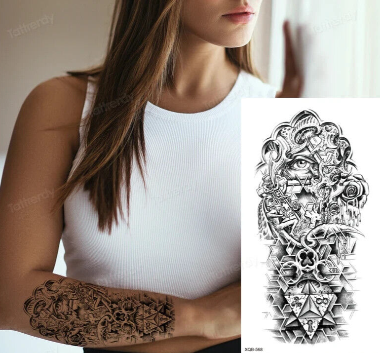 Heaven Hell Temporary Tattoo Fake Sticker Womens Mens tattoos Arm Leg Thigh