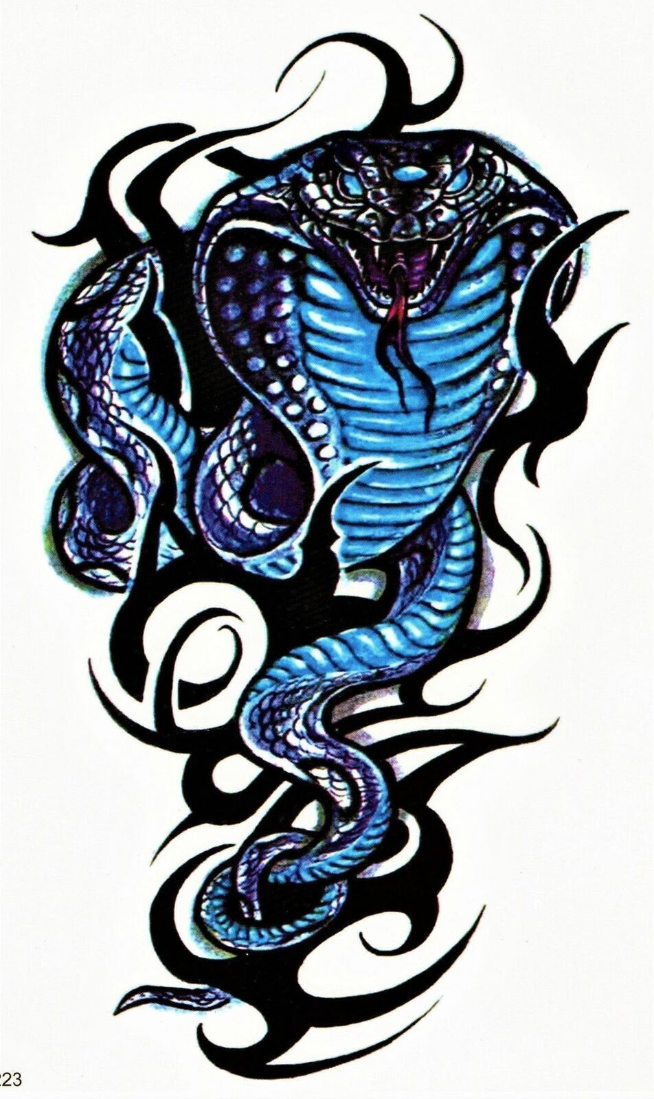 Cobra Snake Temporary Tattoo Waterproof Tattoos Women Mens Fake Sticker Arm Leg