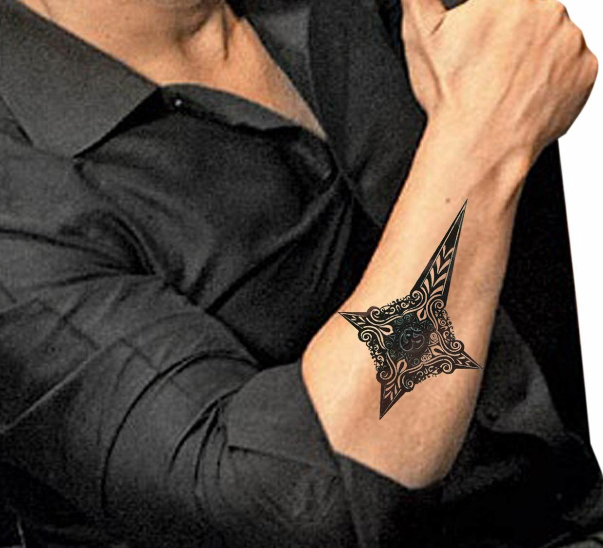 OM Cross Temporary Tattoo Sleeve Women Men Fake Sticker Arm Spiritual Tattoos