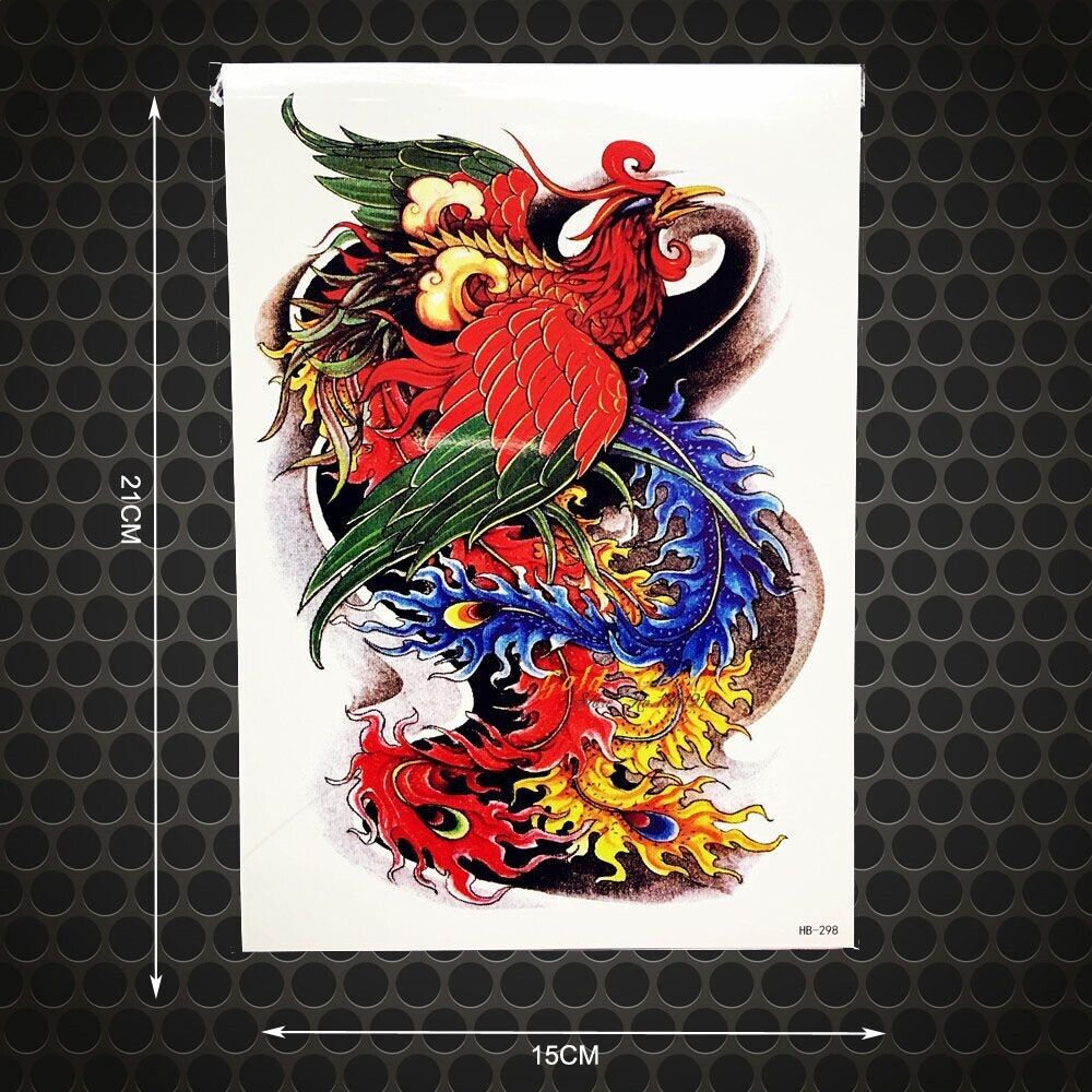 Phoenix Bird Temporary Tattoo Sleeve Mens Tattoos Arm Leg Womens Waterproof Tattoos