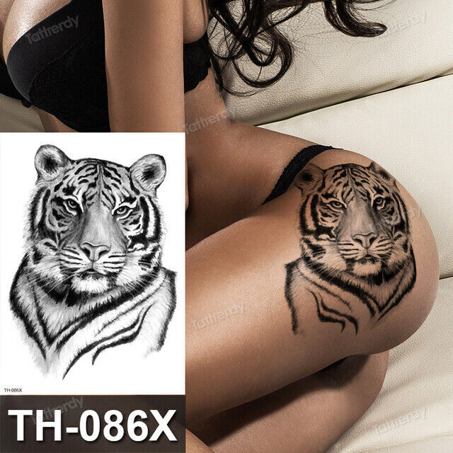 Tiger Flower Temporary Tattoo Sleeve Tattoos Arm Body Womens Mens Waterproof arm