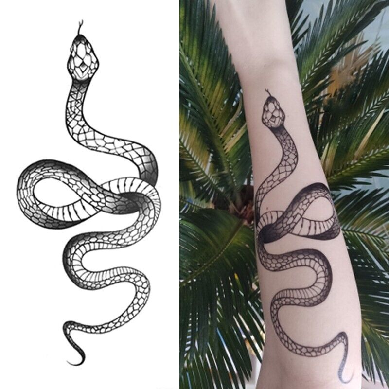 Sexy Snake Womens Temporary Tattoo Fake Sticker Waterproof Tattoos Leg Thigh