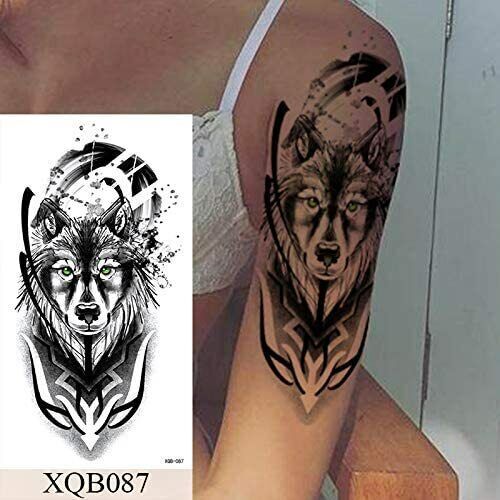 Tribal Wolf Waterproof Temporary Tattoo Fake Press Sticker Women Mens Tattoos