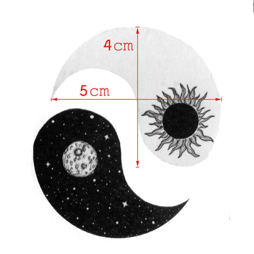 Yin Yang Sun & Moon Spiritual Temporary Tattoos Women Mens Kids Fake Stick on