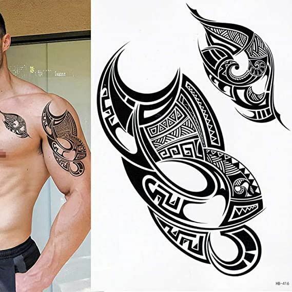 Tribal Polynesian Temporary Tattoos Sticker Women Men Waterproof Fake Arm tattoo