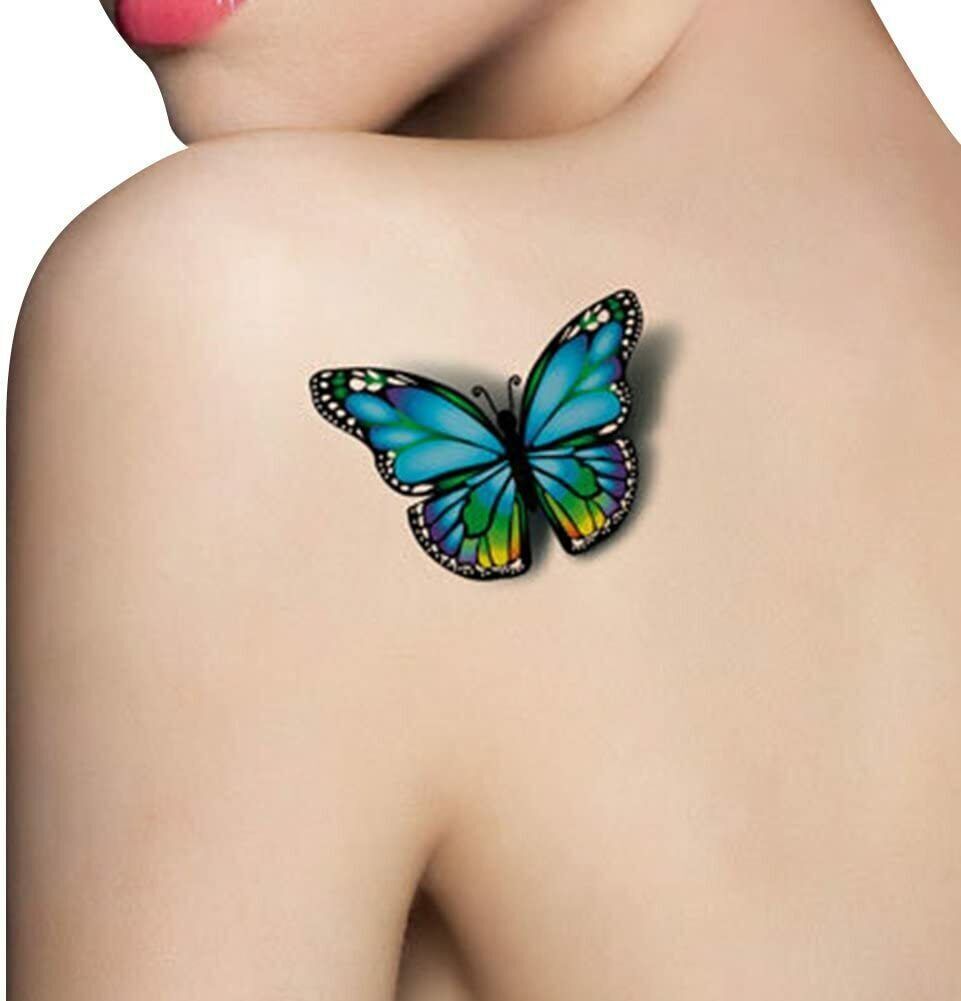 Sexy Butterfly 3D Temporary Press on Tattoo Body Art Back Sticker Girls Women