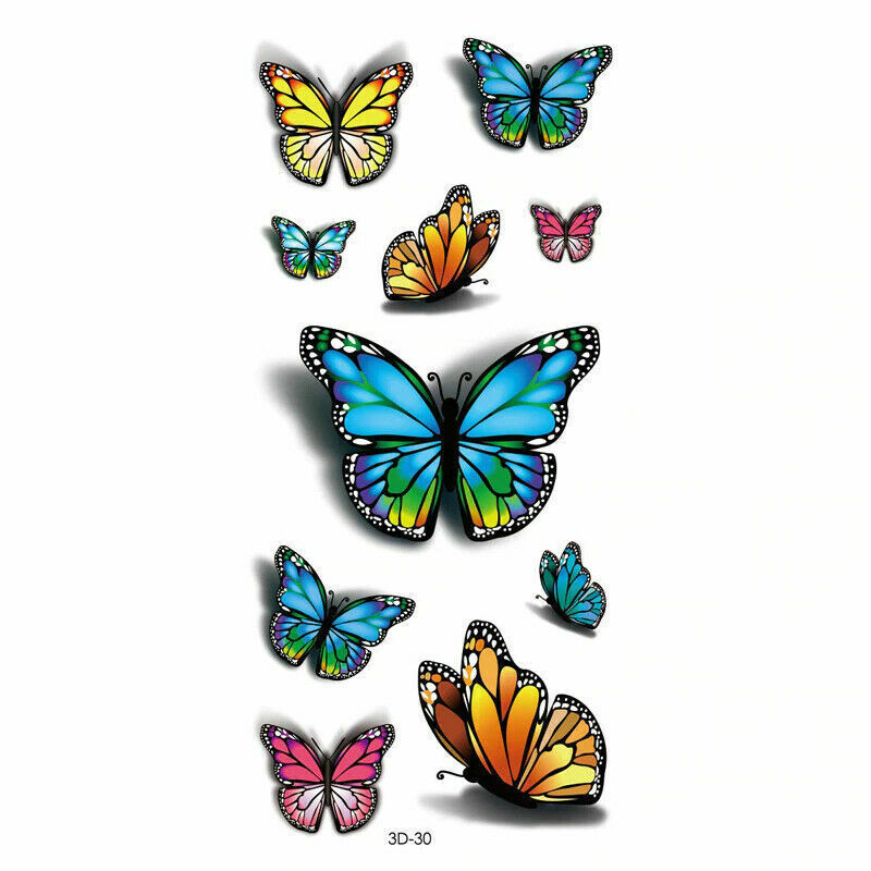 Sexy Butterfly 3D Temporary Press on Tattoo Body Art Back Sticker Girls Women