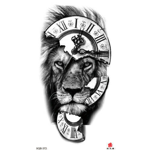 Lion Temporary Tattoo Fake Sticker Mens Womens Lions Waterproof Arm Leg Tattoos