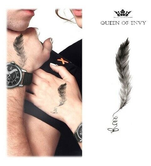 Feather tattoos Free Waterproof Temporary Hand Tattoo Fake Stickers Women Body