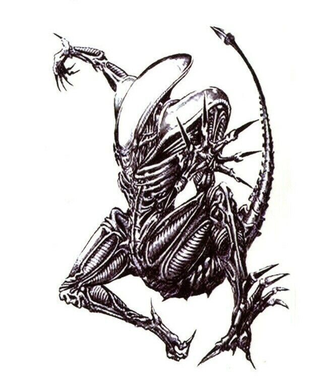 Alien Xenomorph Temporary Tattoo Waterproof Women Mens Kids Arm Aliens