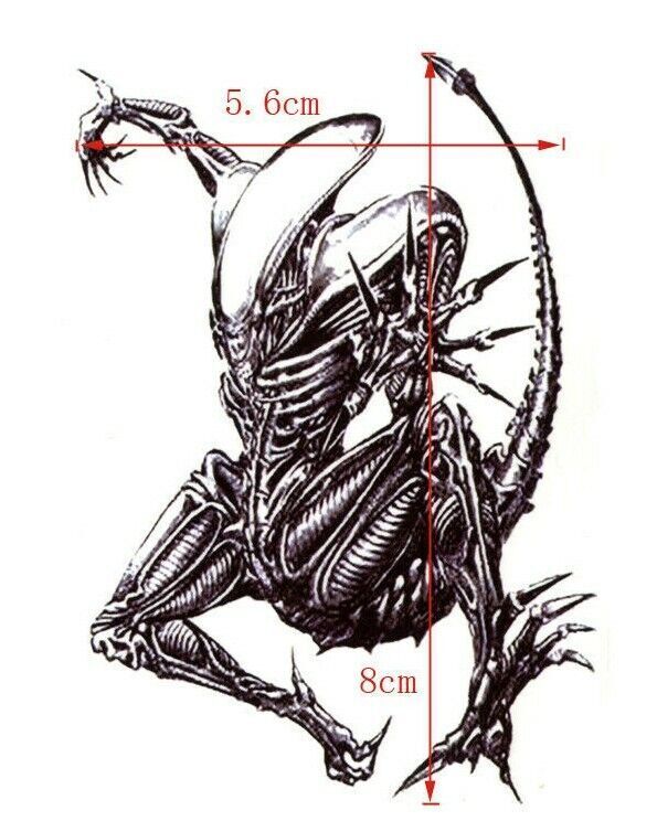 Alien Xenomorph Temporary Tattoo Waterproof Women Mens Kids Arm Aliens