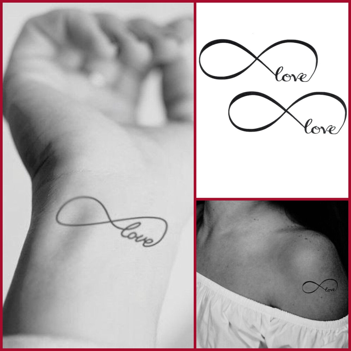 Infinity Love Temporary Tattoo Waterproof Womens Tattoo Fake Sticker Women Men