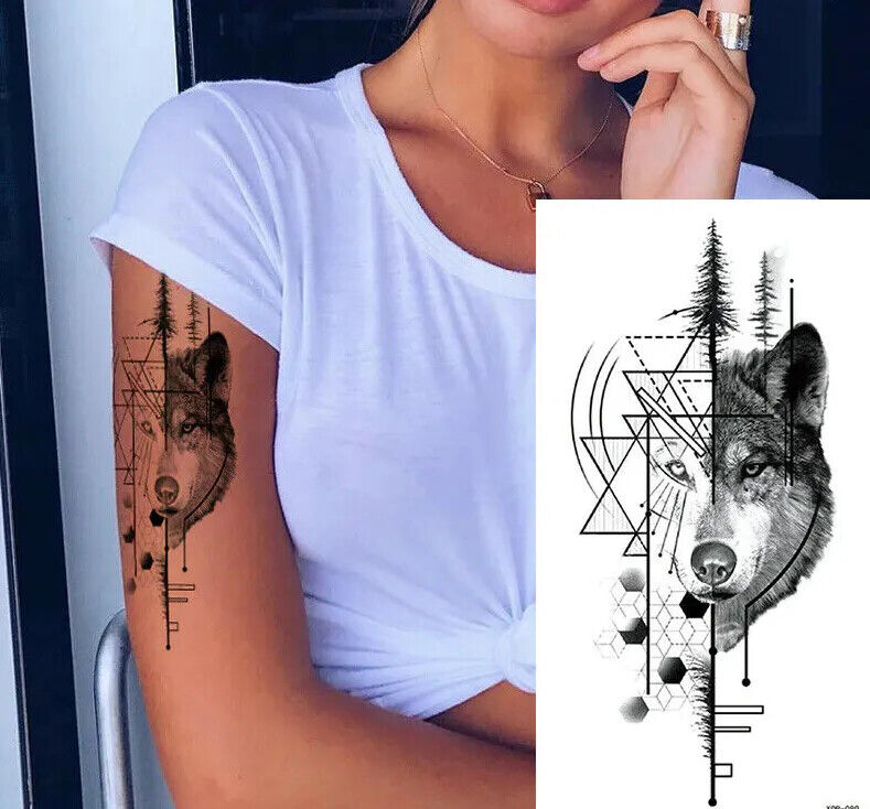 Temporary Tattoos Womens Mens Lion Sexy Flower Fake Waterproof Tattoo Sticker