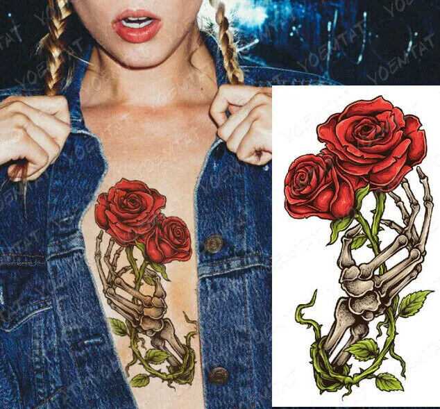 Temporary Tattoos Womens Mens Lion Sexy Flower Fake Waterproof Tattoo Sticker