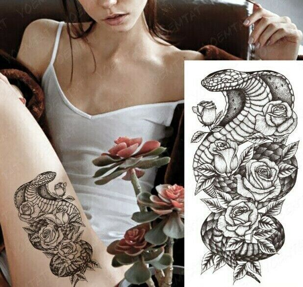 Temporary Tattoos Womens Mens Lion Sexy Flower Fake Waterproof Tattoo Sticker