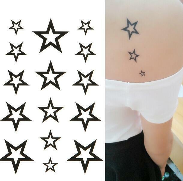 Stars Waterproof Temporary Tattoo Fake Stickers Women Men Arm Neck Face