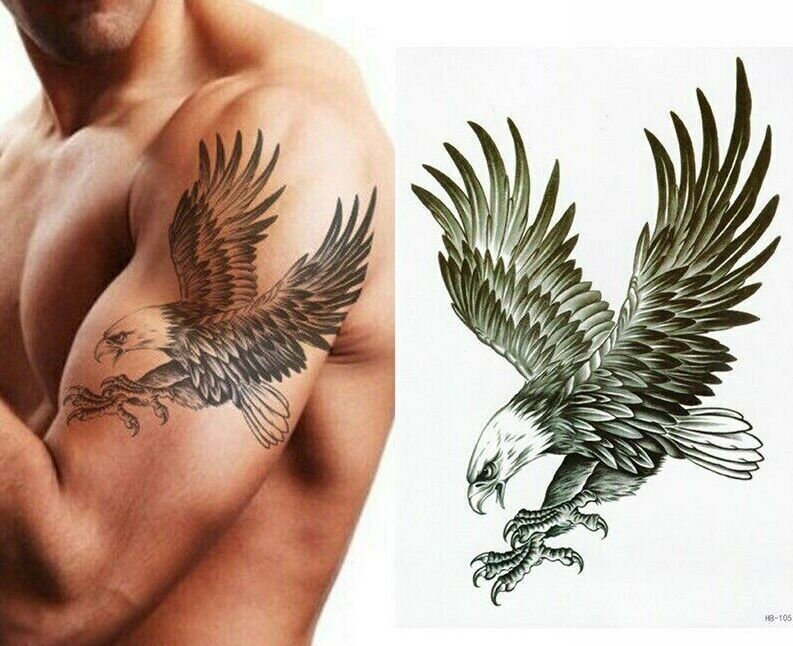 Eagle Bird Temporary Tattoo Women Mens Waterproof tattoos Arm Back American