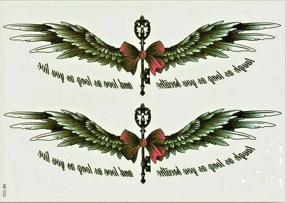 Angel Wings Temporary Tattoo Large Arm Chest Back Womens Waterproof Tattoos