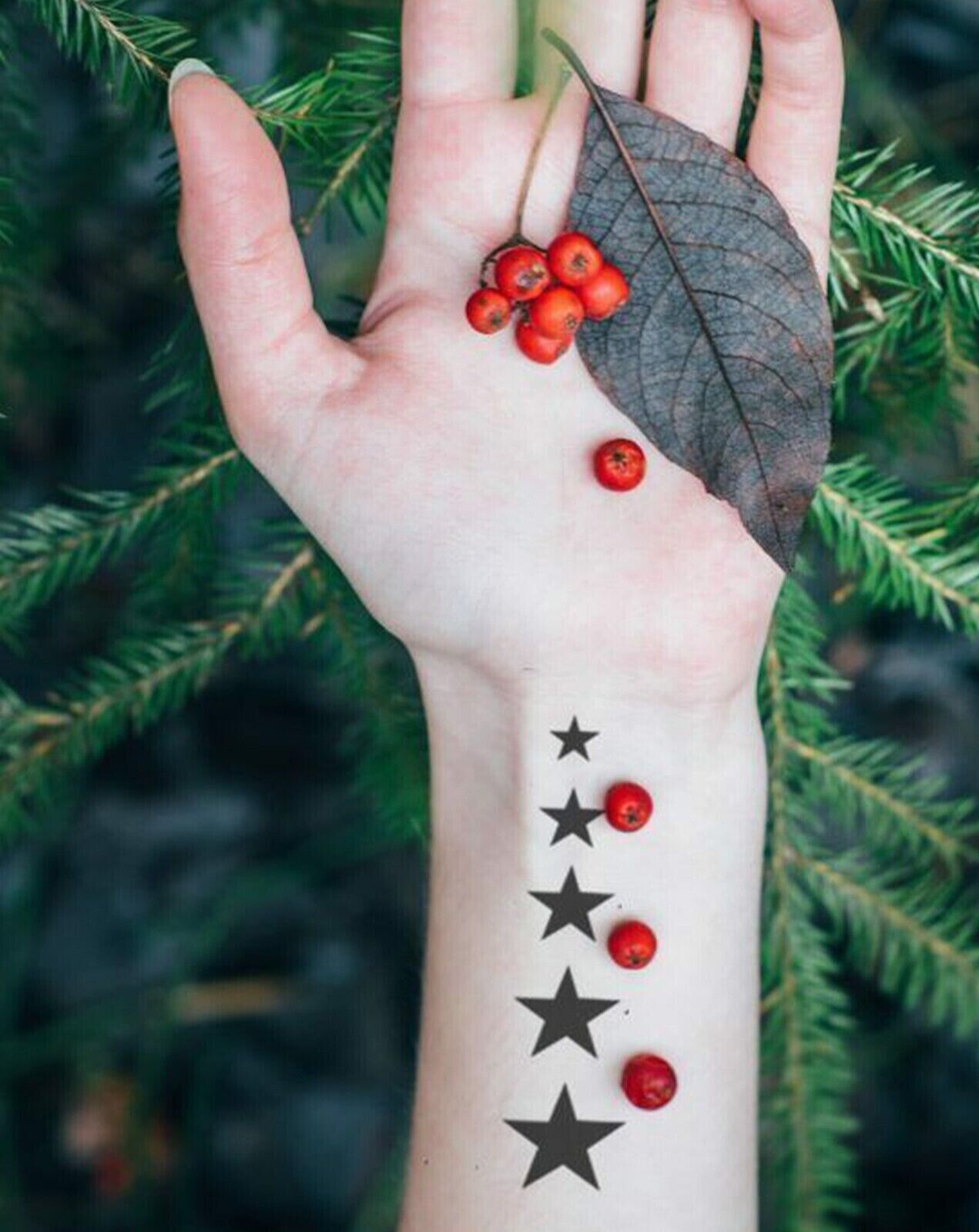 Stars Temporary Tattoo Black Small Star Waterproof Men Women Kids Hand Arm Face