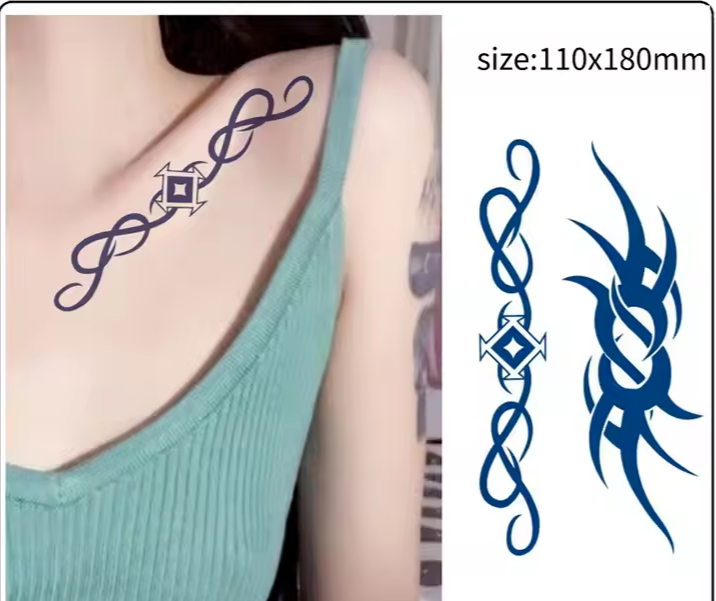 Tribal Band SEMI PERMANENT Temporary Tattoos Long Lasting Womens Mens Waterproof
