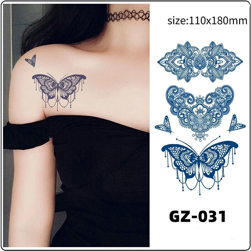 Butterfly Butterflies SEMI PERMANENT Temporary Tattoo Waterproof Womens Arm Body