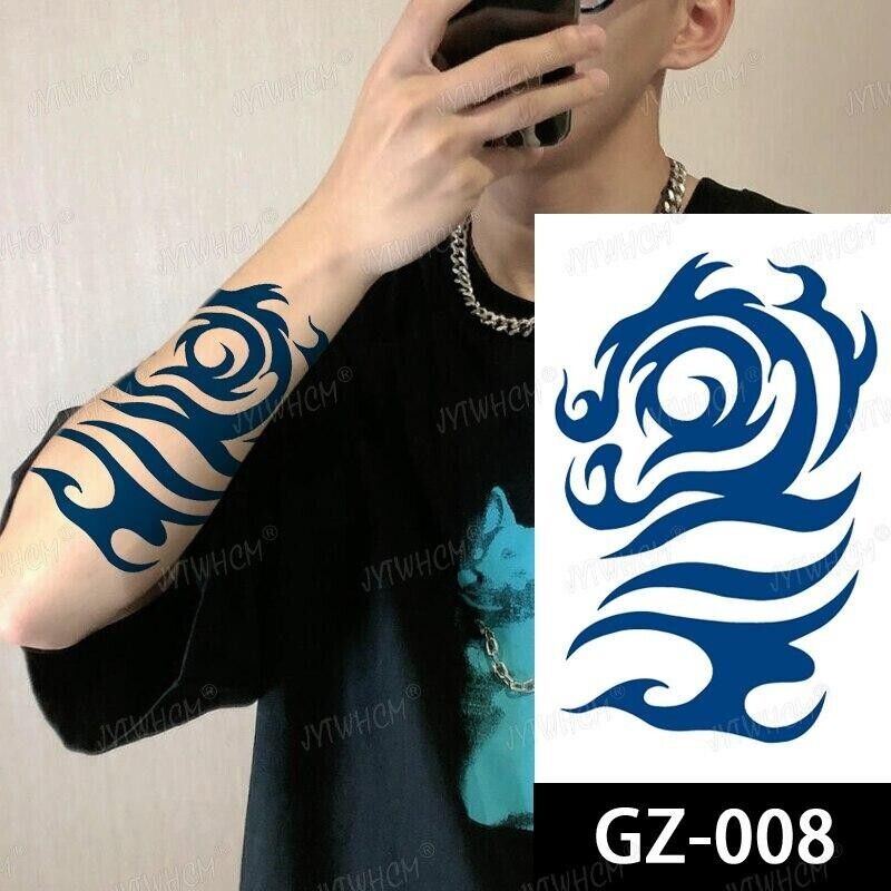 Mens Tribal SEMI PERMANENT Temporary Tattoos Waterproof Womens Chest UK Body Arm