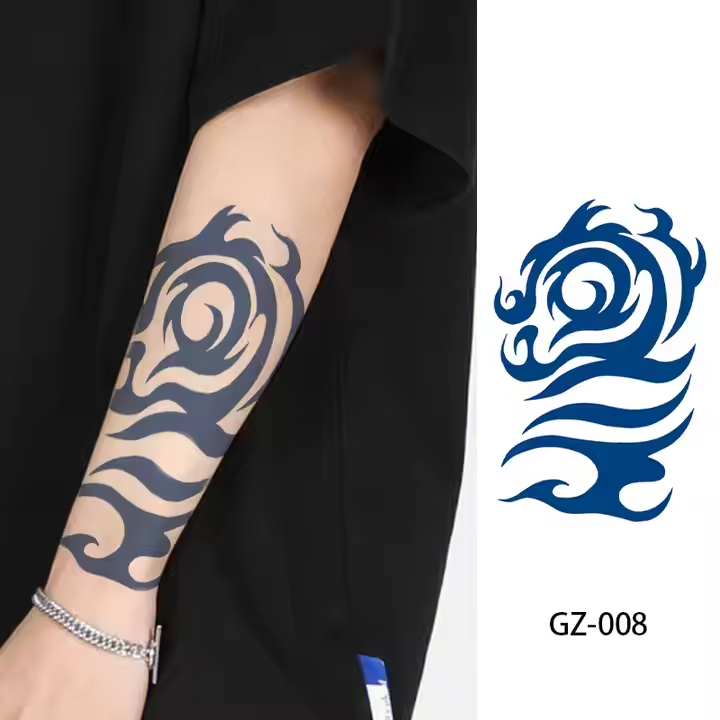 Mens Tribal SEMI PERMANENT Temporary Tattoos Waterproof Womens Chest UK Body Arm