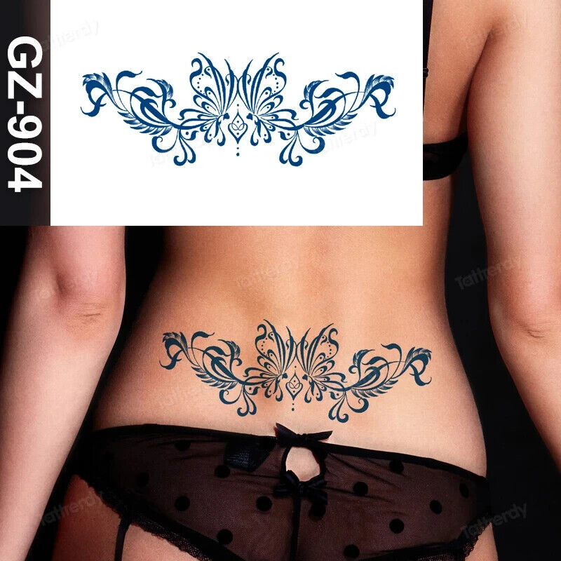 Flower Band SEMI PERMANENT Womens Temporary Tattoos Chest Sterum Waterproof