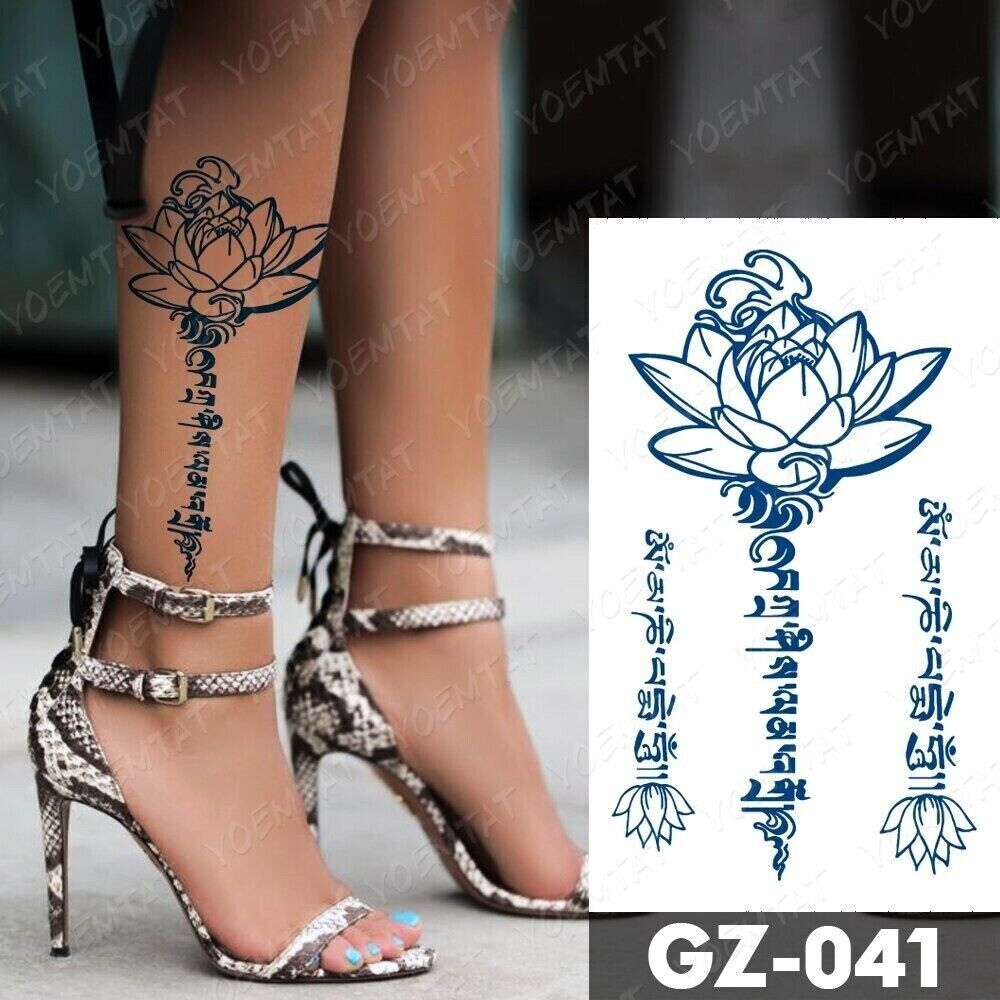 Flower Arm Semi Permanent Tattoos Mens Womens Long Lasting Tattoo Body Chest