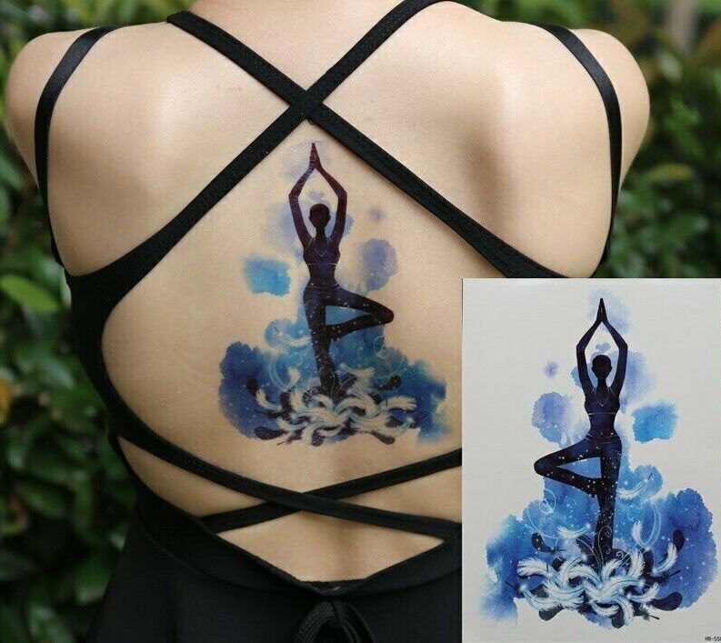 Yoga Meditating Peaceful Temporary Waterproof womens Tattoos Fake Sticker OM
