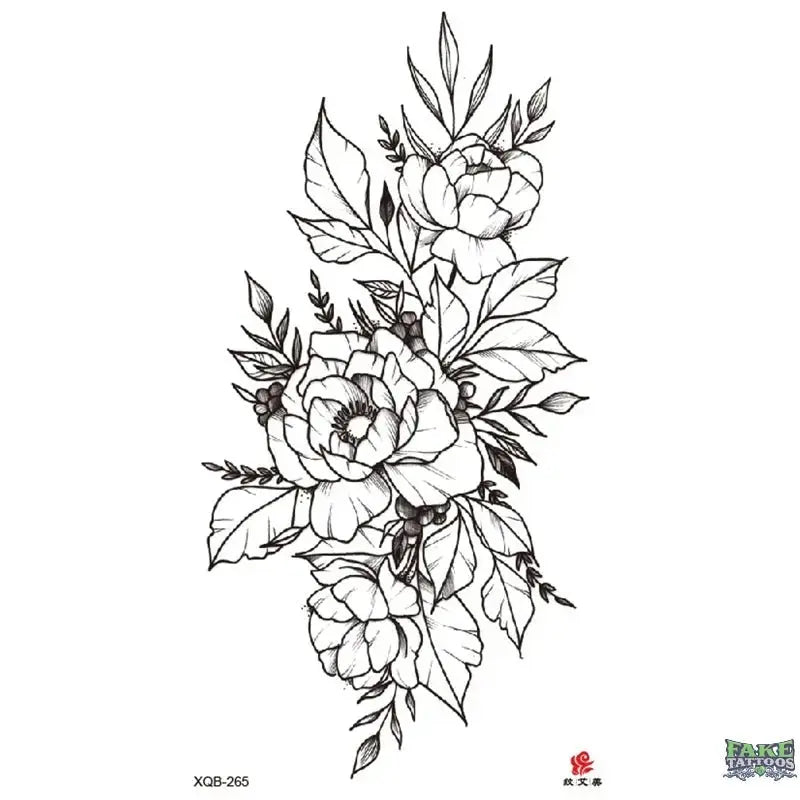 Flower Half Sleeve Temporary Tattoo Fake Womens tattoos Arm Leg Thigh Back