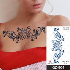 Flower Band SEMI PERMANENT Womens Temporary Tattoos Chest Sterum Waterproof