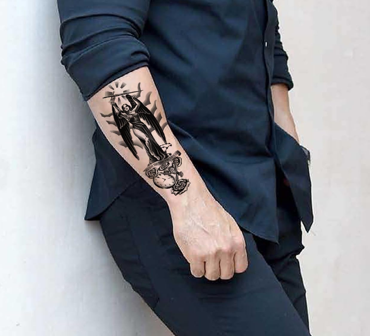 Angel temporary tattoo Wings Heaven Sword Fake Sticker Womens Mens Arm Leg