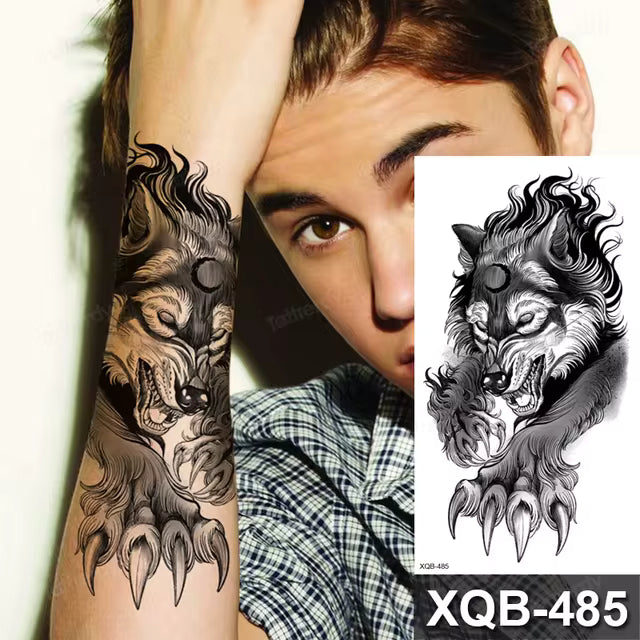 Wolf Claws Temporary Tattoo Fake waterproof tattoos Sticker Womens Mens Arm Leg