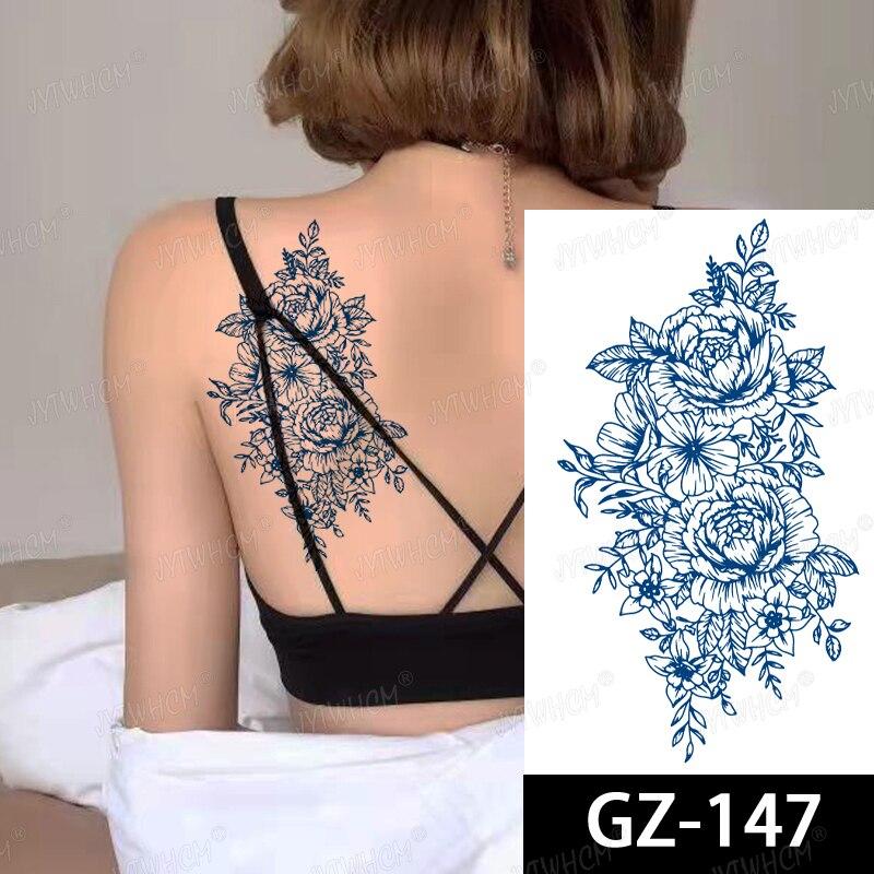Sexy Flowers SEMI PERMANENT Temporary Tattoos Waterproof Womens Arm Body Leg