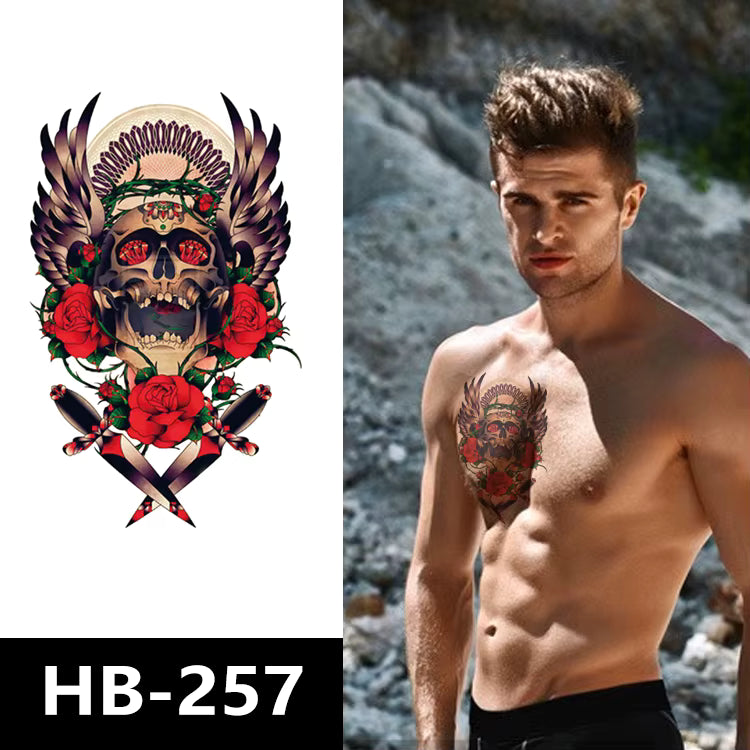 Skull Wings Temporary Tattoos Sticker Women Men Waterproof Tattoo Body Art