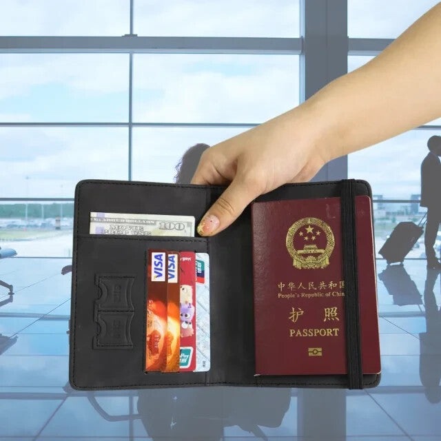 RFID Passport Holder Travel Wallet Passport Organiser Cover Cards PU Leather