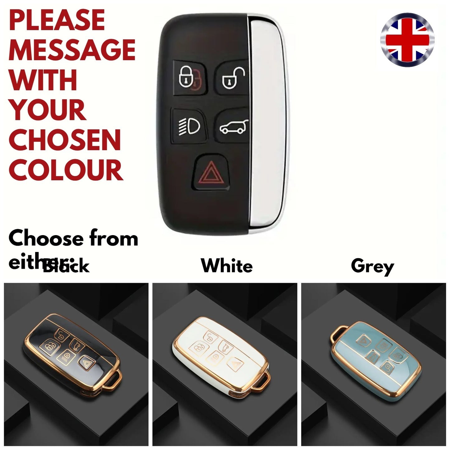 Land Rover Key Fob Case Cover Discovery 4 Range Rover Sport Vogue 5 Button