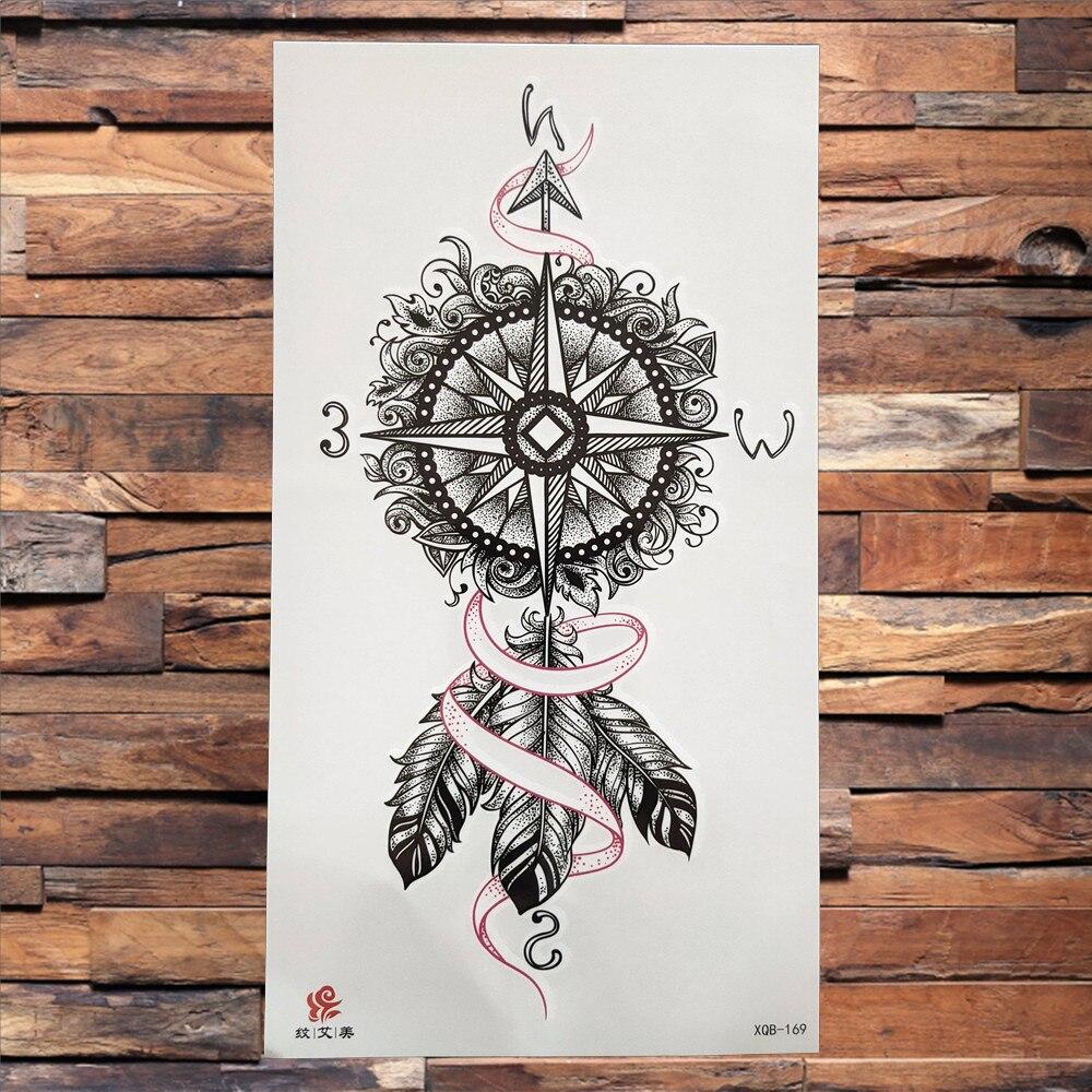 Compass Nautical Temporary Tattoo Fake Sticker Women Mens Sleeve Arm tattoos