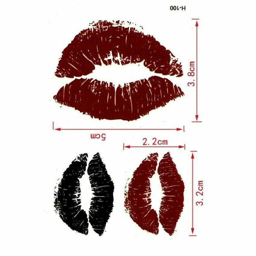 Lips Lipstick Kiss Temporary Tattoo Women Mens Fake Sticker Sabrina Carpenter