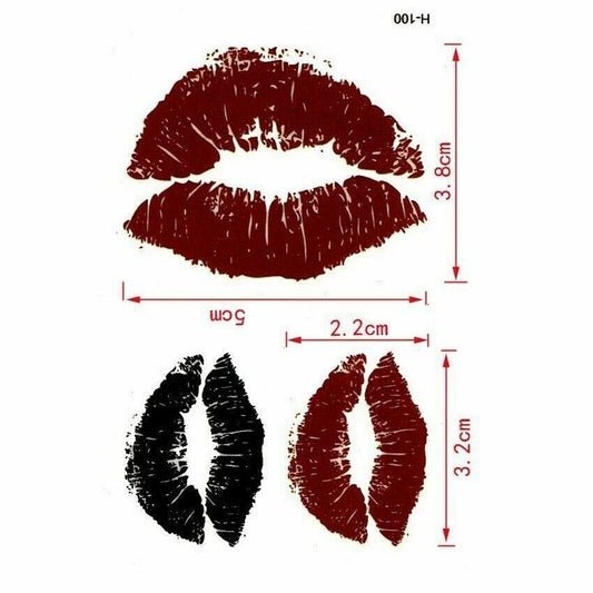 Lips Lipstick Kiss Temporary Tattoo Women Mens Fake Sticker Sabrina Carpenter