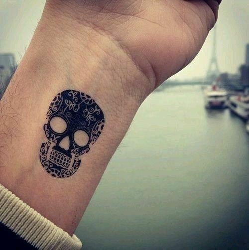 Skull Temporary Tattoos Women Mens Kids Fake Sticker Arm Halloween Waterproof