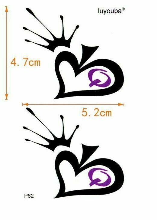 Queen of Hearts Temporary Tattoo Waterproof Tattoos Women Mens Kids Fake Sticker