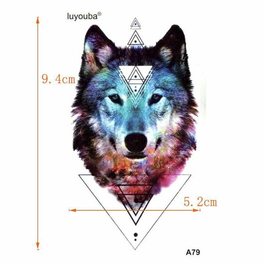 Midnight Wolf Forest Moon Waterproof Tattoos Women Mens Kids Fake Sticker Arm UK