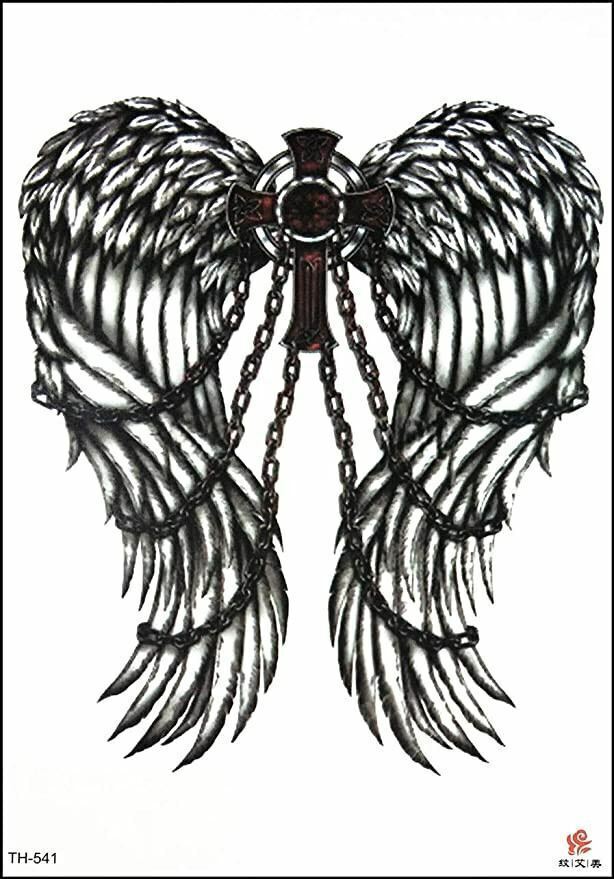 Angel Feather Wings Tattoo Temporary Waterproof Tattoos Sleeve Womens Chains