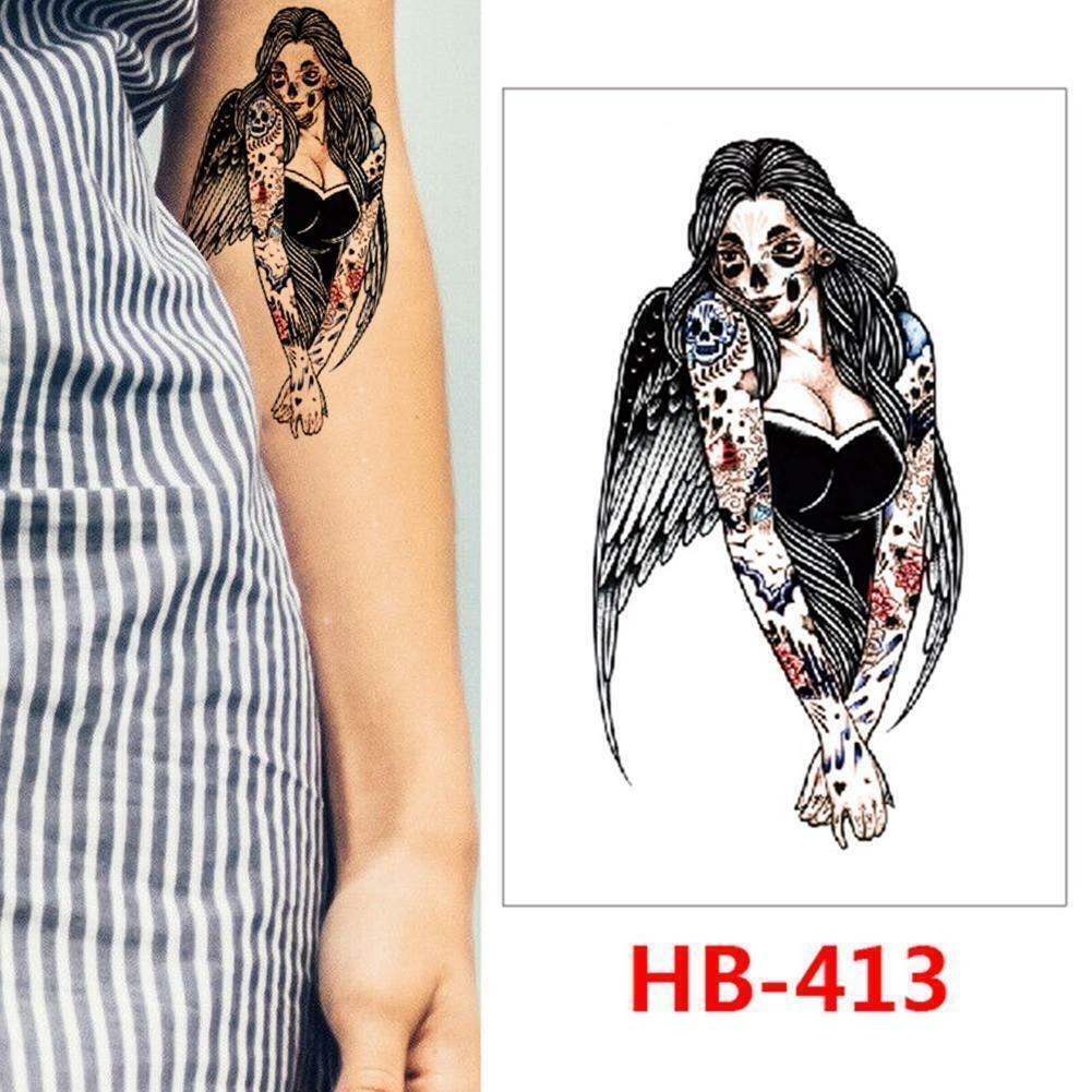 Dark Angel Temporary Tattoo Sleeve Women Mens Fake tattoos Sticker Waterproof
