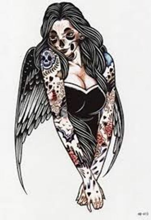Dark Angel Temporary Tattoo Sleeve Women Mens Fake tattoos Sticker Waterproof