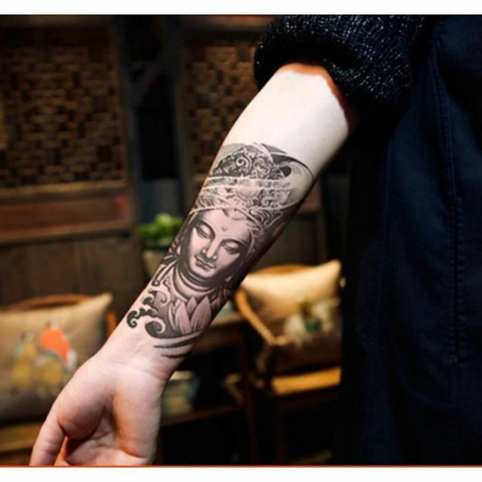 Buddha Temporary Tattoos Waterproof Sleeve Womens Mens Fake Sticker budda