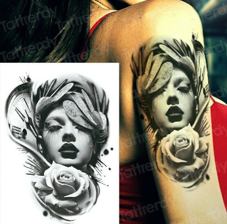 Sexy Rose Womans Temporary Tattoos Waterproof tattoo Mens Fake Sticker Arm Leg